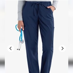 UA Easy STRETCH Eden Women's 4-Pocket Drawstring Scrub Pants M Petite Navy NWT